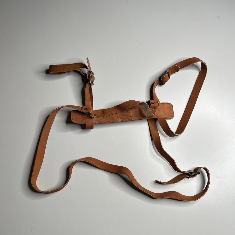 Woolrich Vintage Leather Shoulder Strap‎ Blanket Carrier Made USA